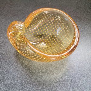Yellow Bubble Oval Shaped Catchall, Bowl, Ashtray
